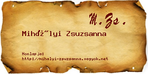 Mihályi Zsuzsanna névjegykártya