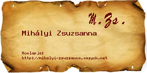 Mihályi Zsuzsanna névjegykártya